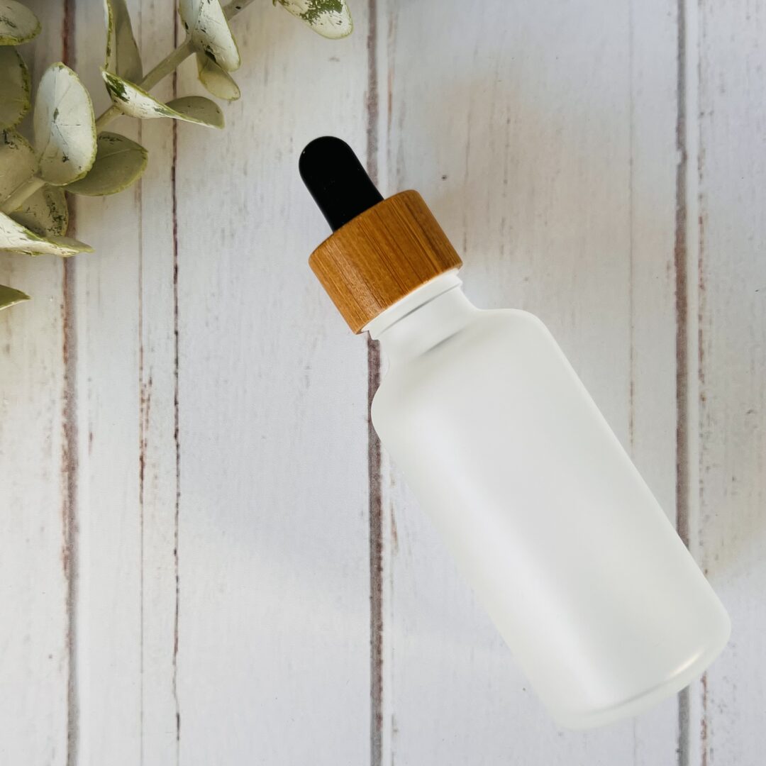 50ml Frosted and Bamboo Black Dropper Bottle