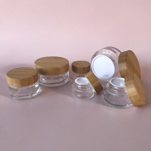 Clear Glass Jar with Bamboo Lid