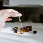 woman with essential oils