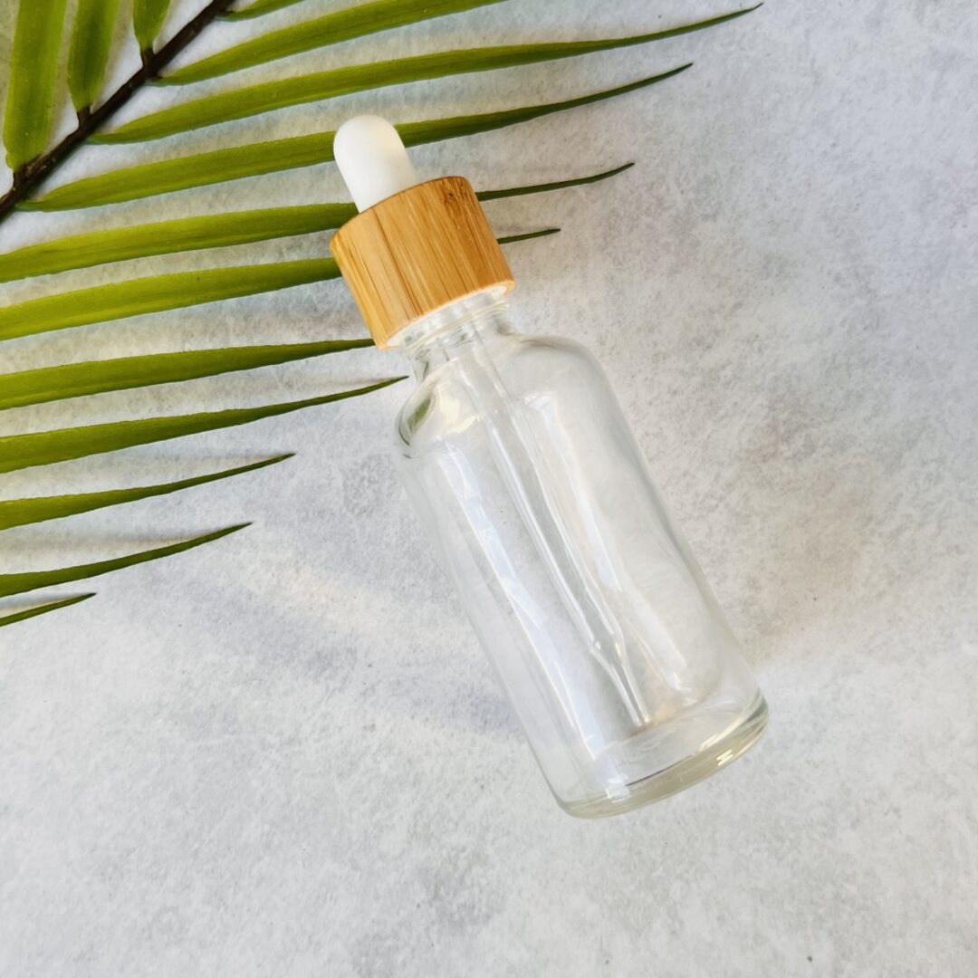 50ml Clear and Bamboo White Dropper Bottle