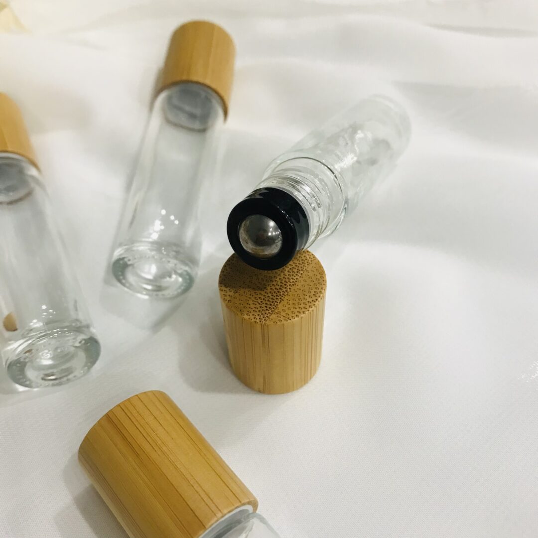 10ml Clear and Bamboo Roller Bottles - 5Pk10ml Clear and Bamboo Roller Bottles