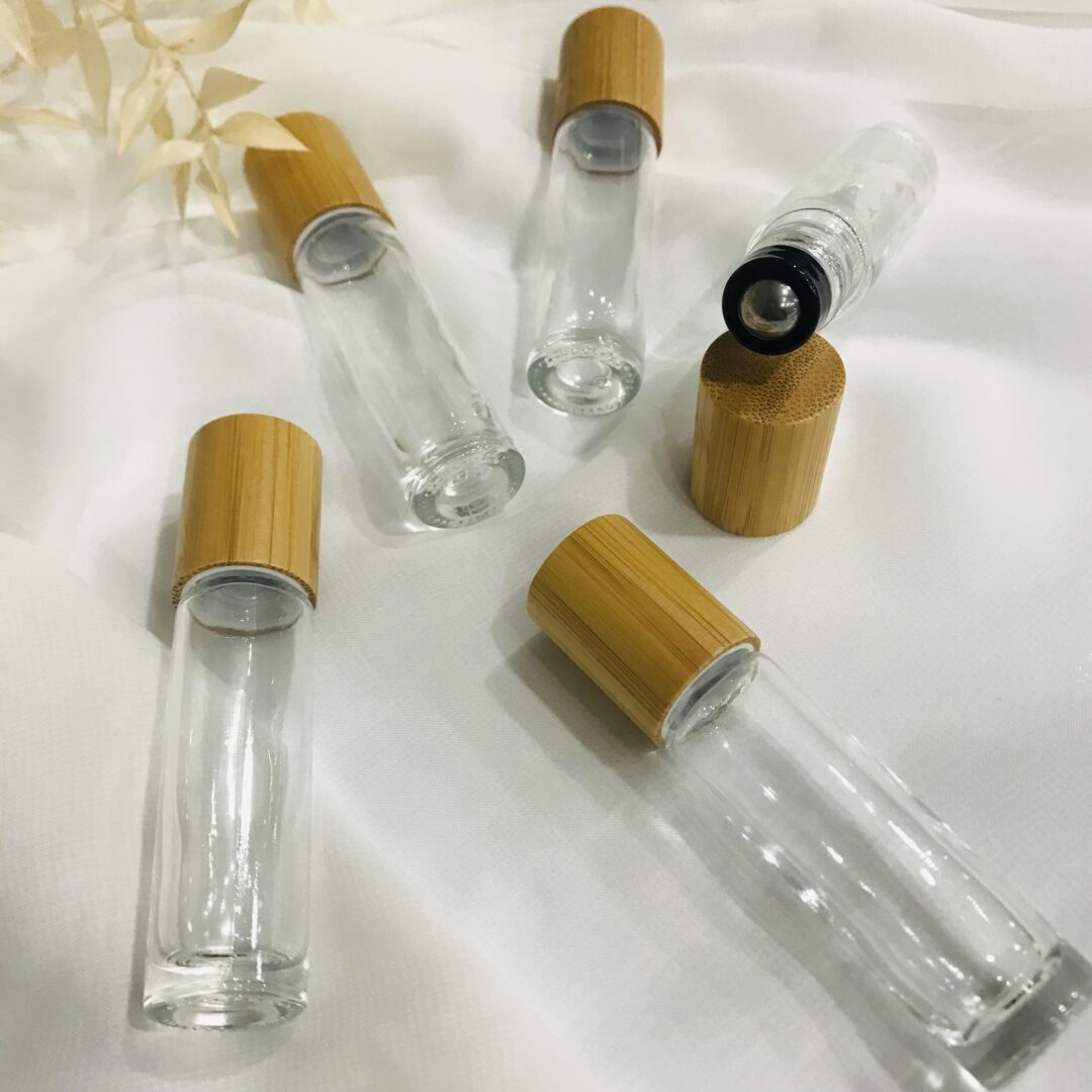 10ml Clear and Bamboo Roller Bottles