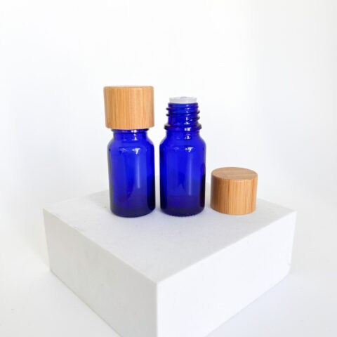 Cobalt Blue Glass Bamboo Dripolator Bottle 02